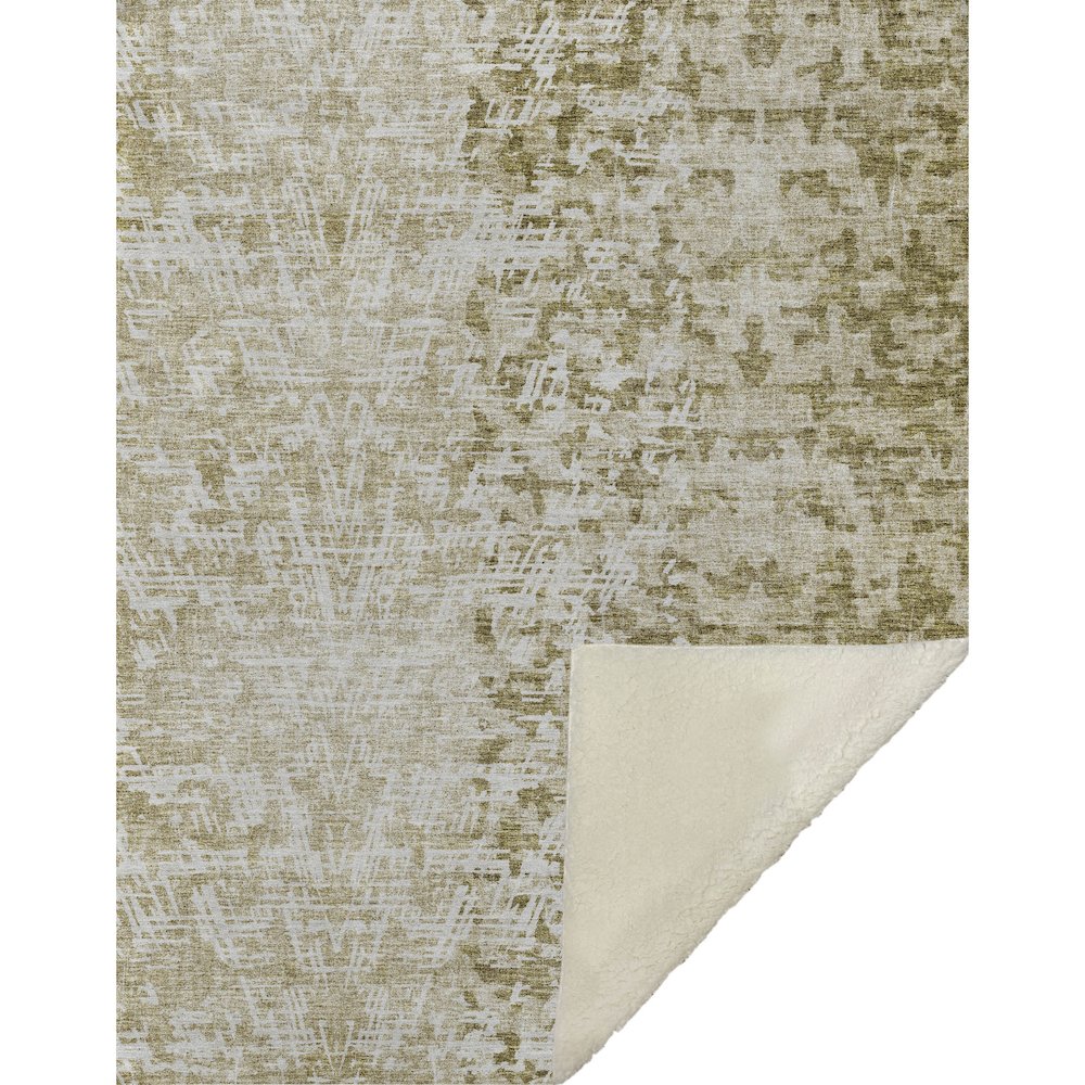 Premium Machine Washable ASB721 Taupe 50" x 70" Sherpa Throw Blanket