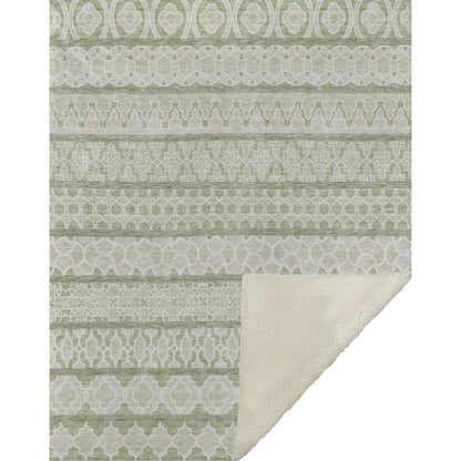 Premium Machine Washable ASB726 Aloe 50" x 70" Sherpa Throw Blanket