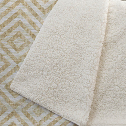 Premium Machine Washable ASB733 Gold 50" x 70" Sherpa Throw Blanket