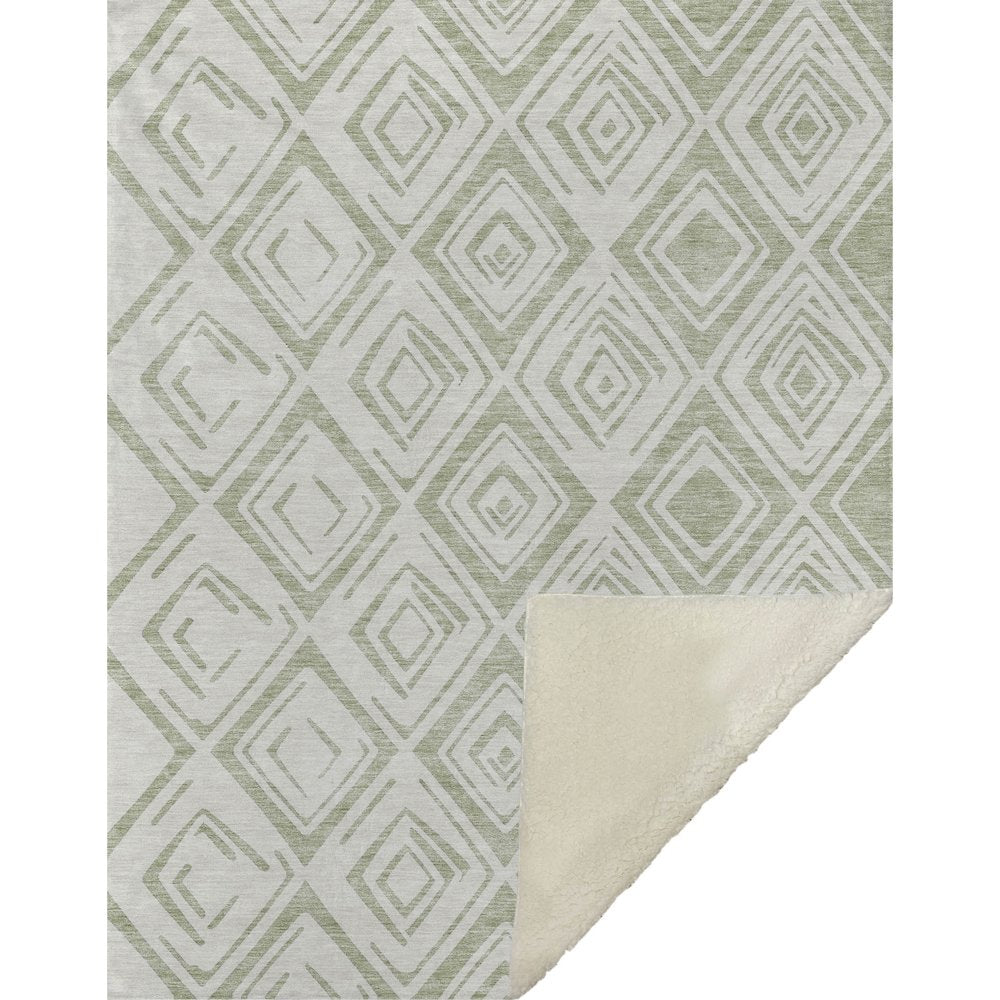 Premium Machine Washable ASB737 Aloe 50" x 70" Sherpa Throw Blanket