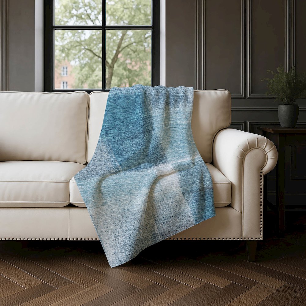 Premium Machine Washable ASB742 Denim 50" x 70" Sherpa Throw Blanket