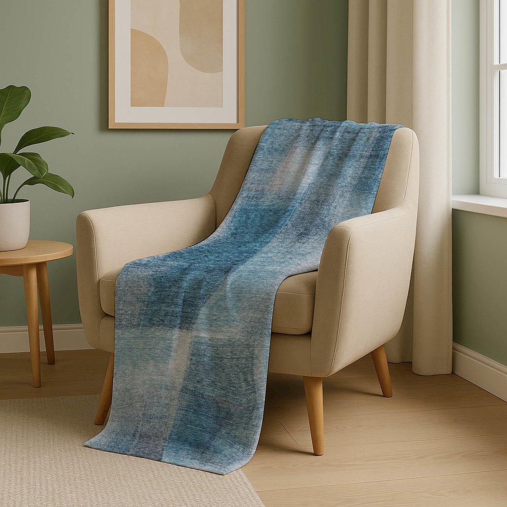 Premium Machine Washable ASB742 Denim 50" x 70" Sherpa Throw Blanket