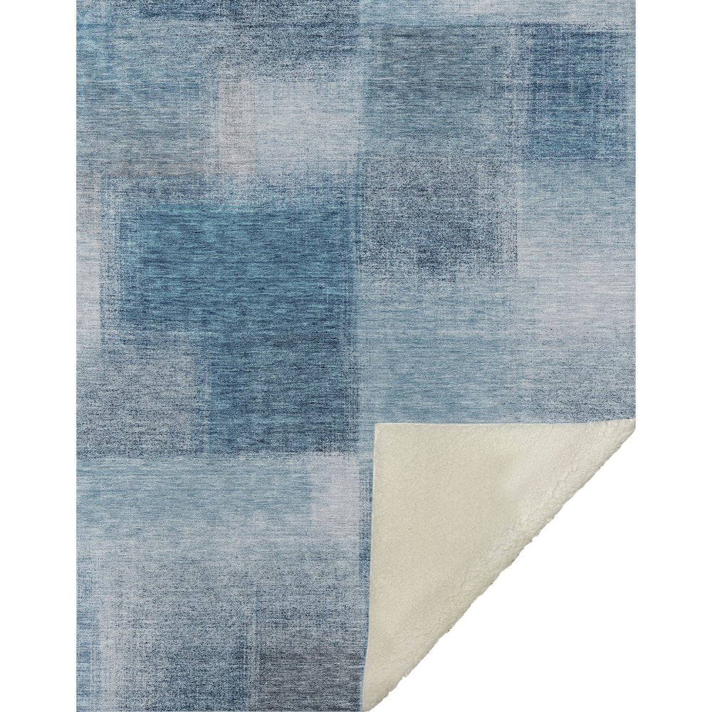 Premium Machine Washable ASB742 Denim 50" x 70" Sherpa Throw Blanket