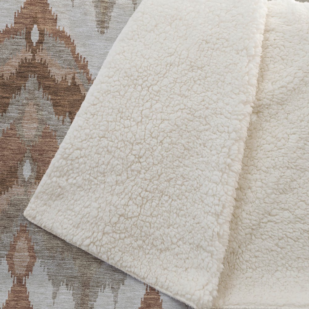 Premium Machine Washable ASB743 Paprika 50" x 70" Sherpa Throw Blanket