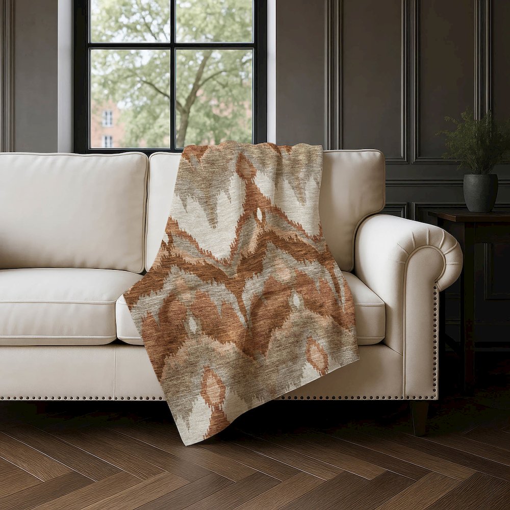 Premium Machine Washable ASB743 Paprika 50" x 70" Sherpa Throw Blanket