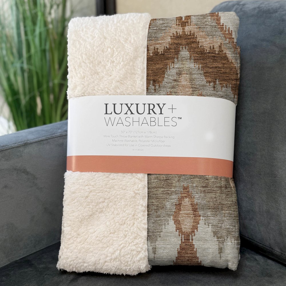 Premium Machine Washable ASB743 Paprika 50" x 70" Sherpa Throw Blanket