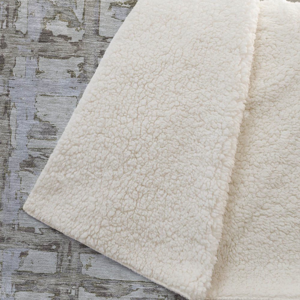 Premium Machine Washable ASB745 Taupe 50" x 70" Sherpa Throw Blanket