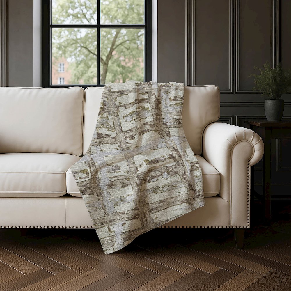 Premium Machine Washable ASB745 Taupe 50" x 70" Sherpa Throw Blanket