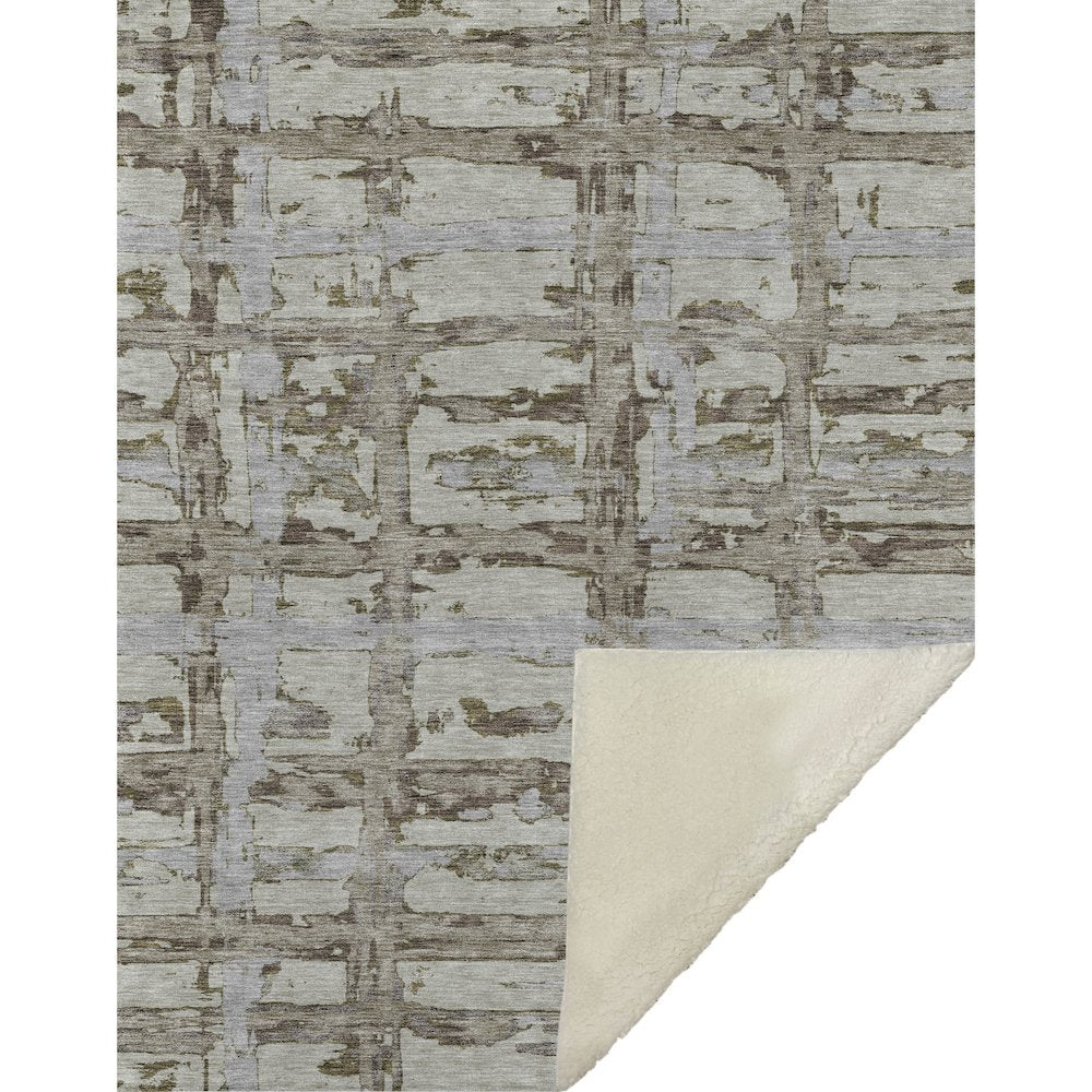 Premium Machine Washable ASB745 Taupe 50" x 70" Sherpa Throw Blanket
