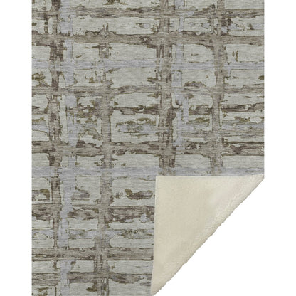 Premium Machine Washable ASB745 Taupe 50" x 70" Sherpa Throw Blanket