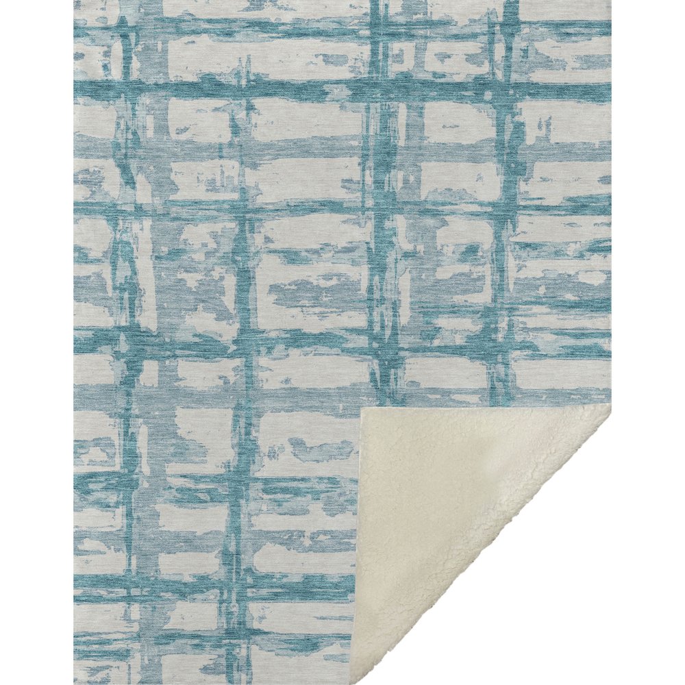 Premium Machine Washable ASB745 Teal 50" x 70" Sherpa Throw Blanket