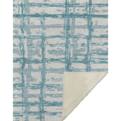 Premium Machine Washable ASB745 Teal 50" x 70" Sherpa Throw Blanket