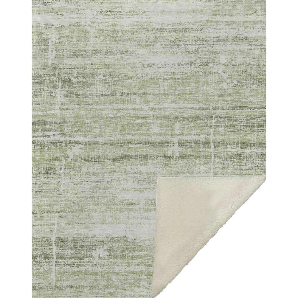 Premium Machine Washable ASB747 Aloe 50" x 70" Sherpa Throw Blanket