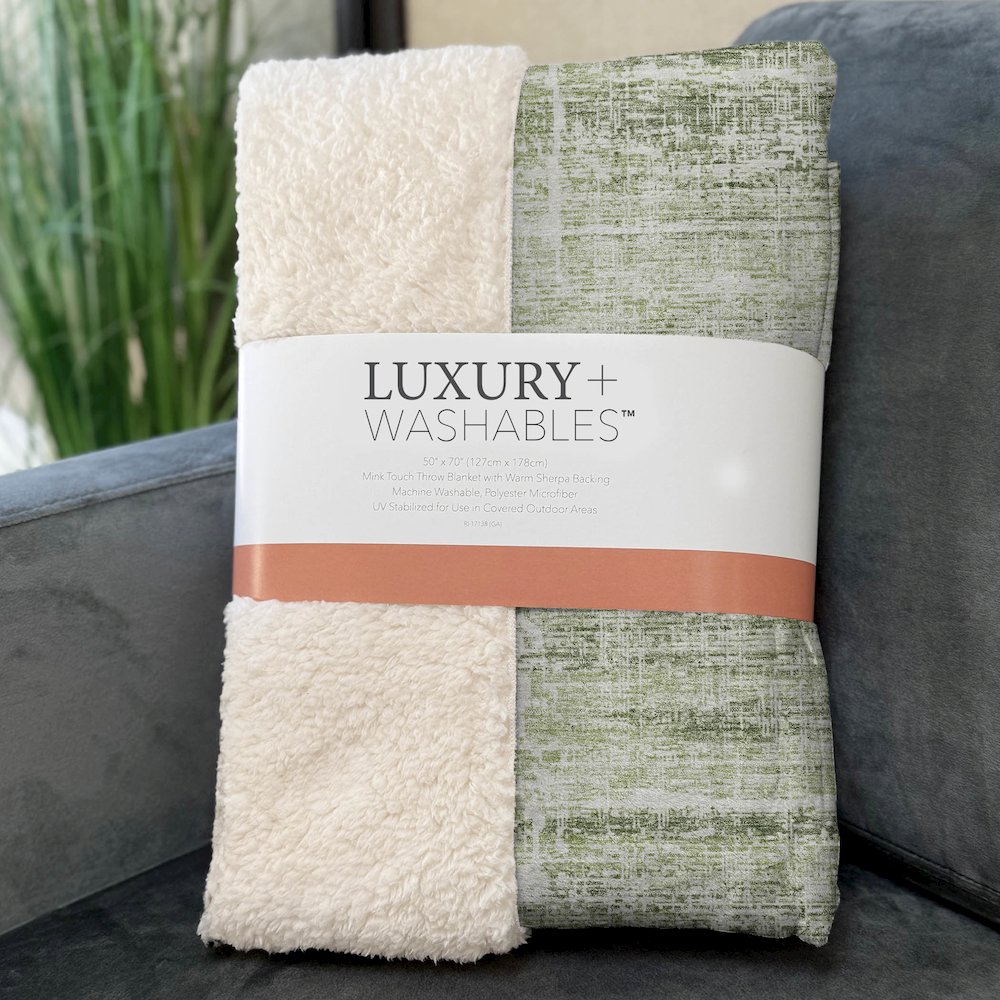 Premium Machine Washable ASB747 Aloe 50" x 70" Sherpa Throw Blanket