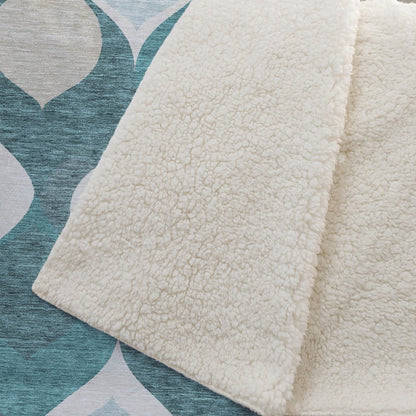 Premium Machine Washable ASB749 Teal 50" x 70" Sherpa Throw Blanket