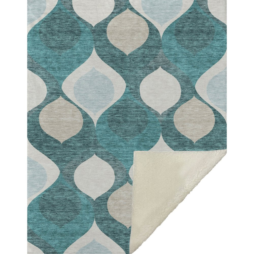 Premium Machine Washable ASB749 Teal 50" x 70" Sherpa Throw Blanket