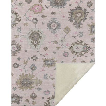 Premium Machine Washable ASB753 Pink 50" x 70" Sherpa Throw Blanket