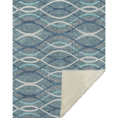 Premium Machine Washable ASB757 Teal 50" x 70" Sherpa Throw Blanket
