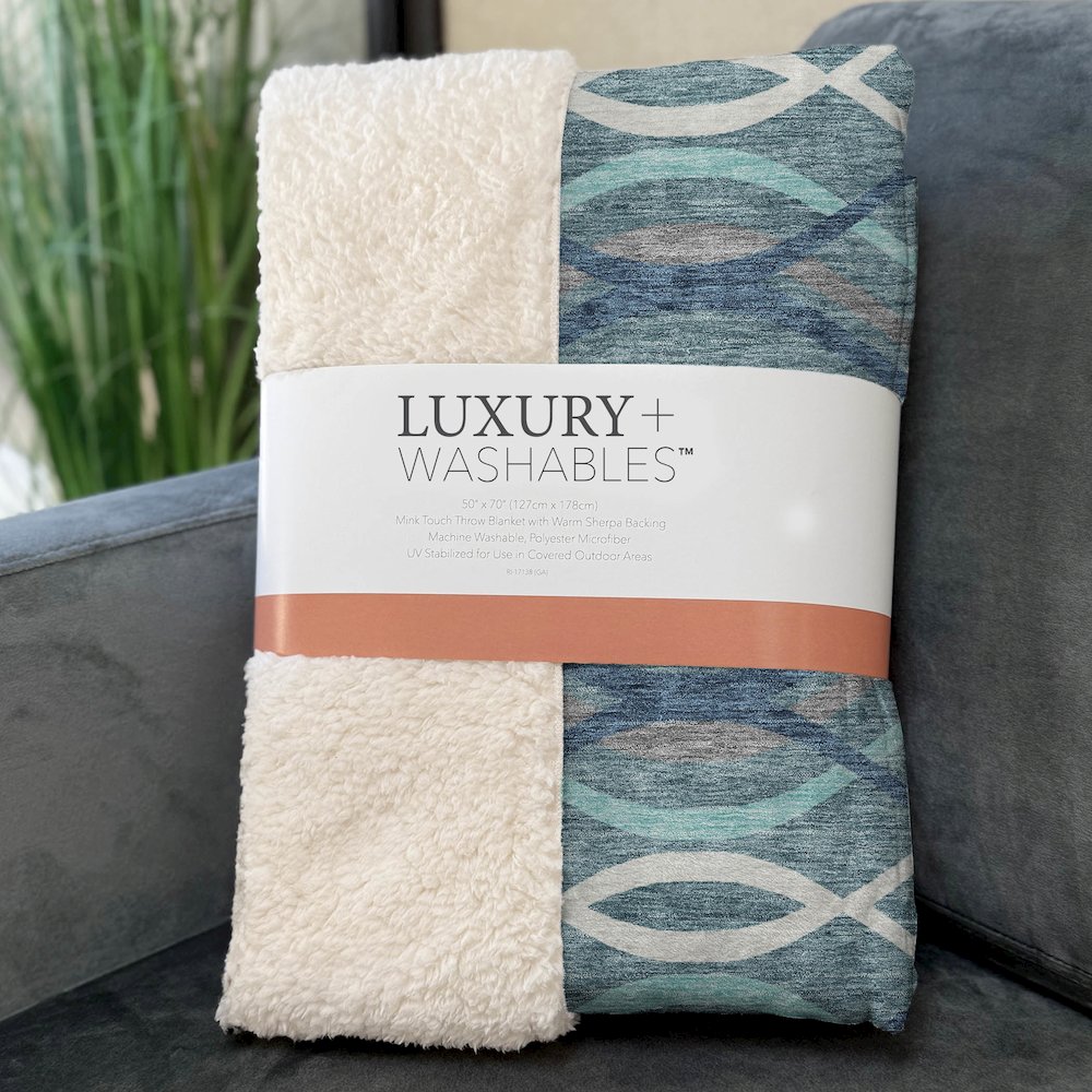 Premium Machine Washable ASB757 Teal 50" x 70" Sherpa Throw Blanket