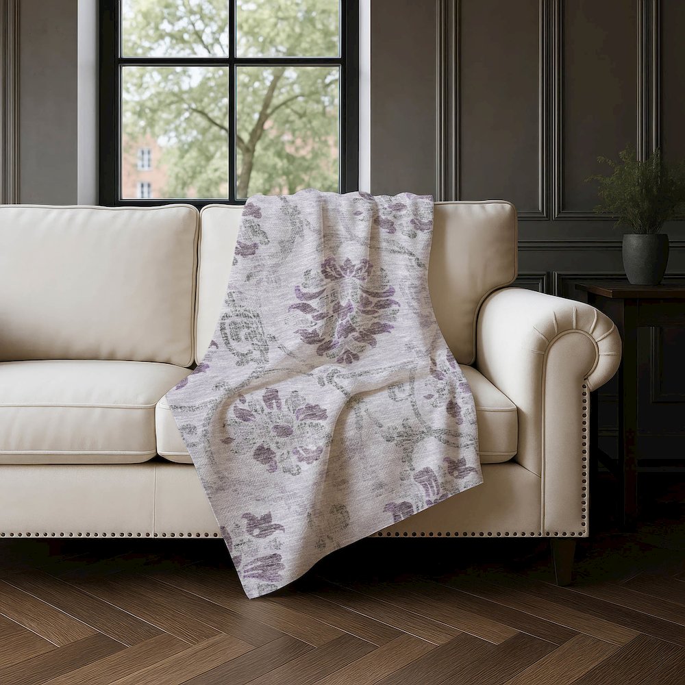 Premium Machine Washable ASB762 Lavender 50" x 70" Sherpa Throw Blanket