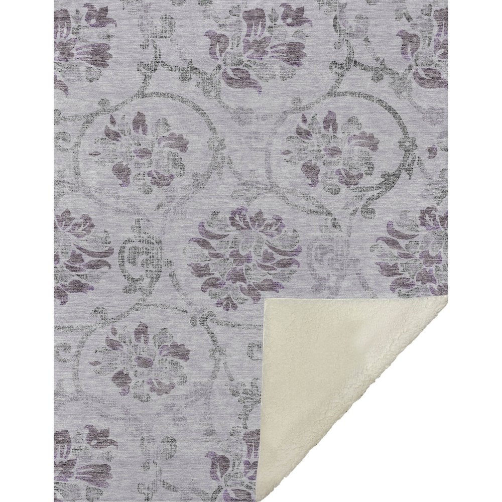 Premium Machine Washable ASB762 Lavender 50" x 70" Sherpa Throw Blanket