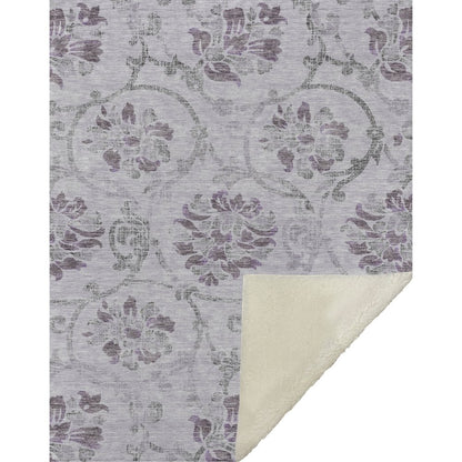 Premium Machine Washable ASB762 Lavender 50" x 70" Sherpa Throw Blanket