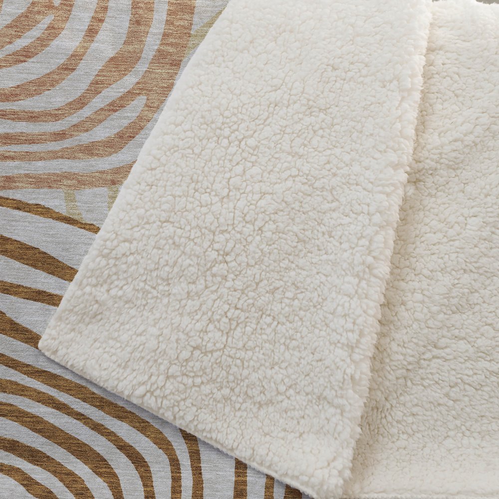 Premium Machine Washable ASB765 Terracotta 50" x 70" Sherpa Throw Blanket