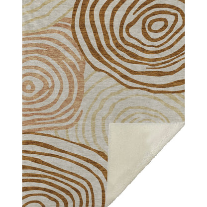 Premium Machine Washable ASB765 Terracotta 50" x 70" Sherpa Throw Blanket