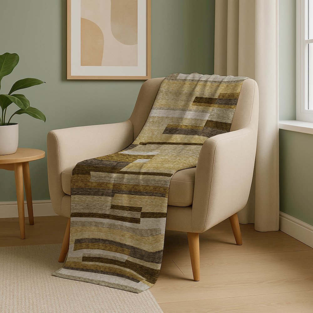 Premium Machine Washable ASB766 Khaki 50" x 70" Sherpa Throw Blanket