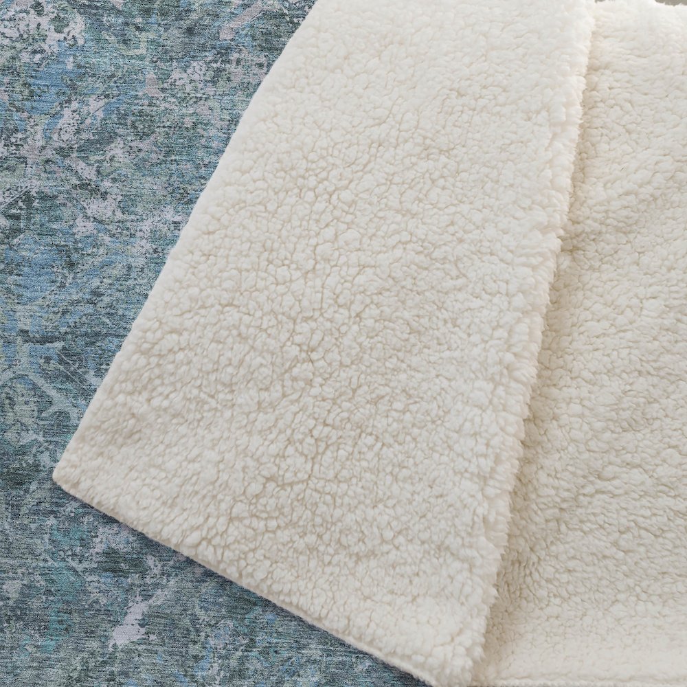 Premium Machine Washable ASB768 Sage 50" x 70" Sherpa Throw Blanket