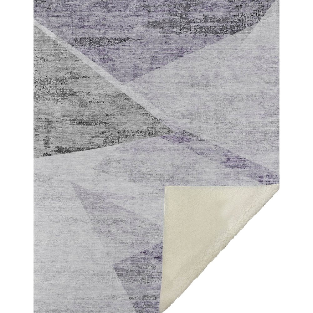 Premium Machine Washable ASB770 Purple 50" x 70" Sherpa Throw Blanket