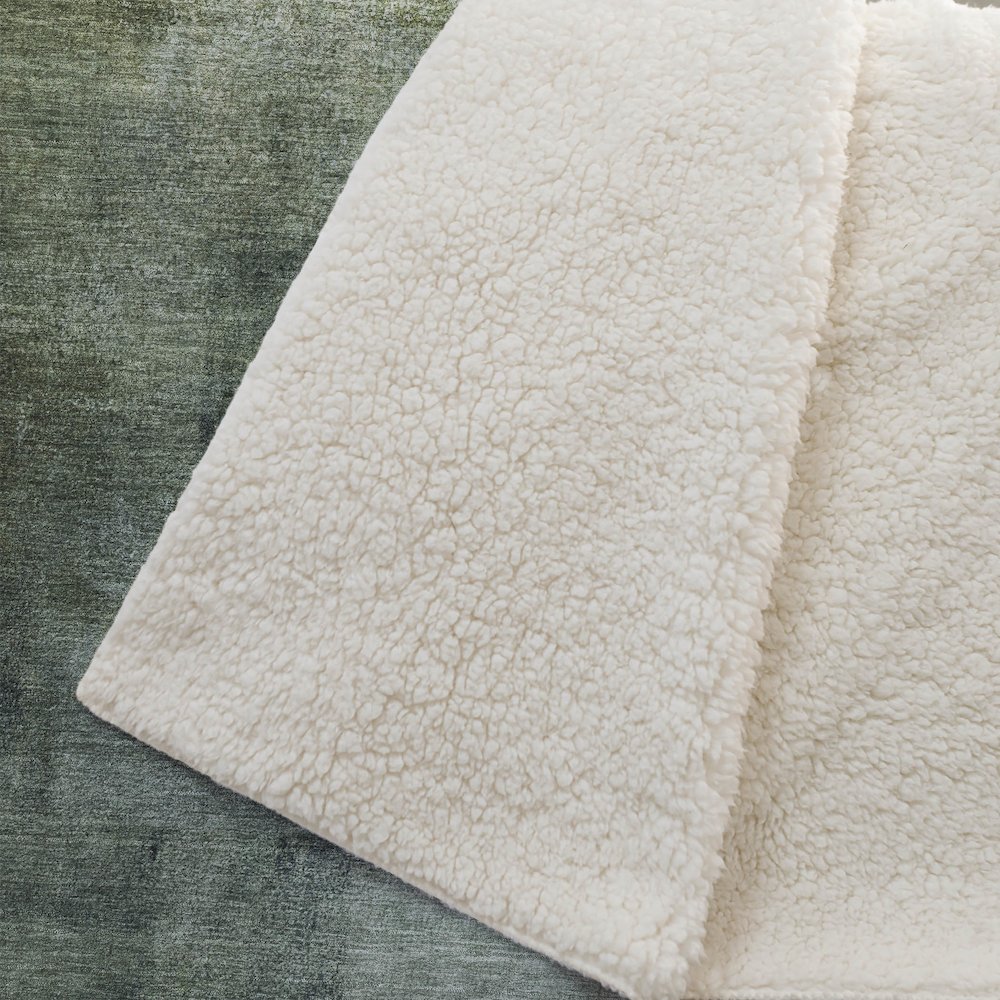 Premium Machine Washable ASB787 Green 50" x 70" Sherpa Throw Blanket