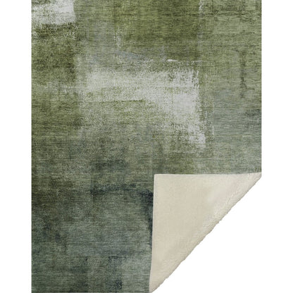 Premium Machine Washable ASB787 Green 50" x 70" Sherpa Throw Blanket