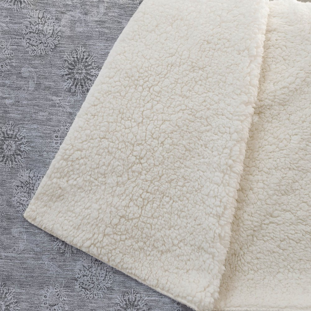 Premium Machine Washable ASB789 Pewter 50" x 70" Sherpa Throw Blanket