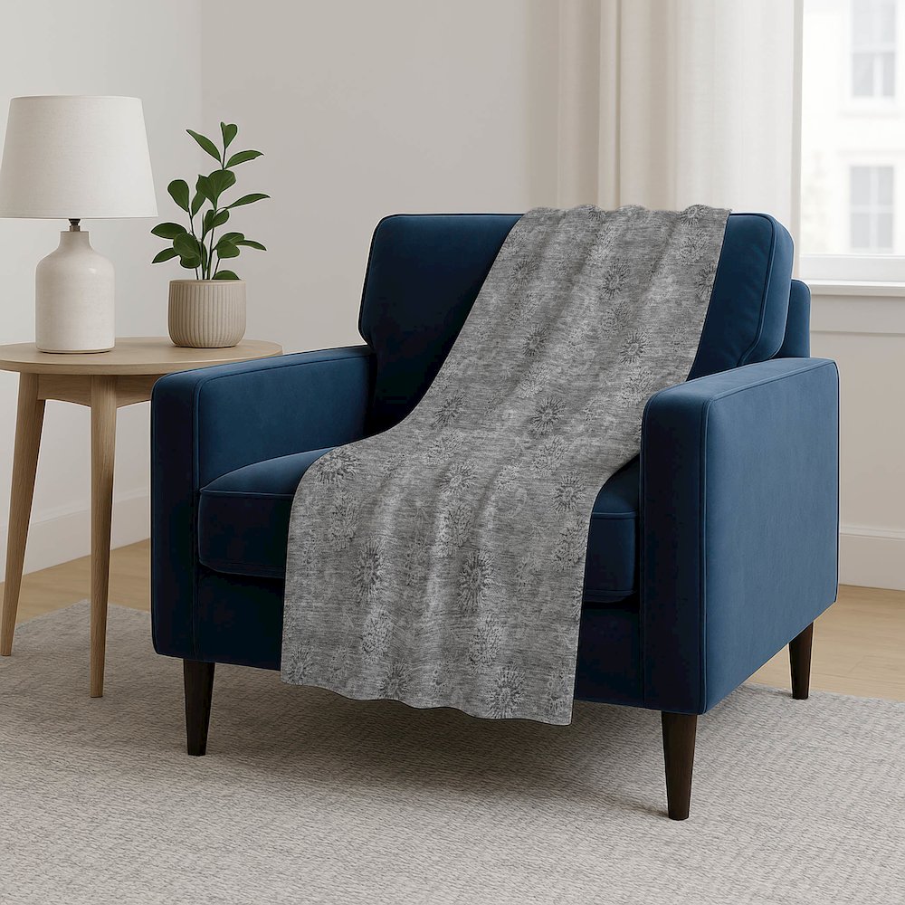 Premium Machine Washable ASB789 Pewter 50" x 70" Sherpa Throw Blanket