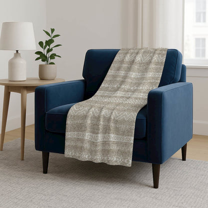 Premium Machine Washable ASB803 Beige 50" x 70" Sherpa Throw Blanket