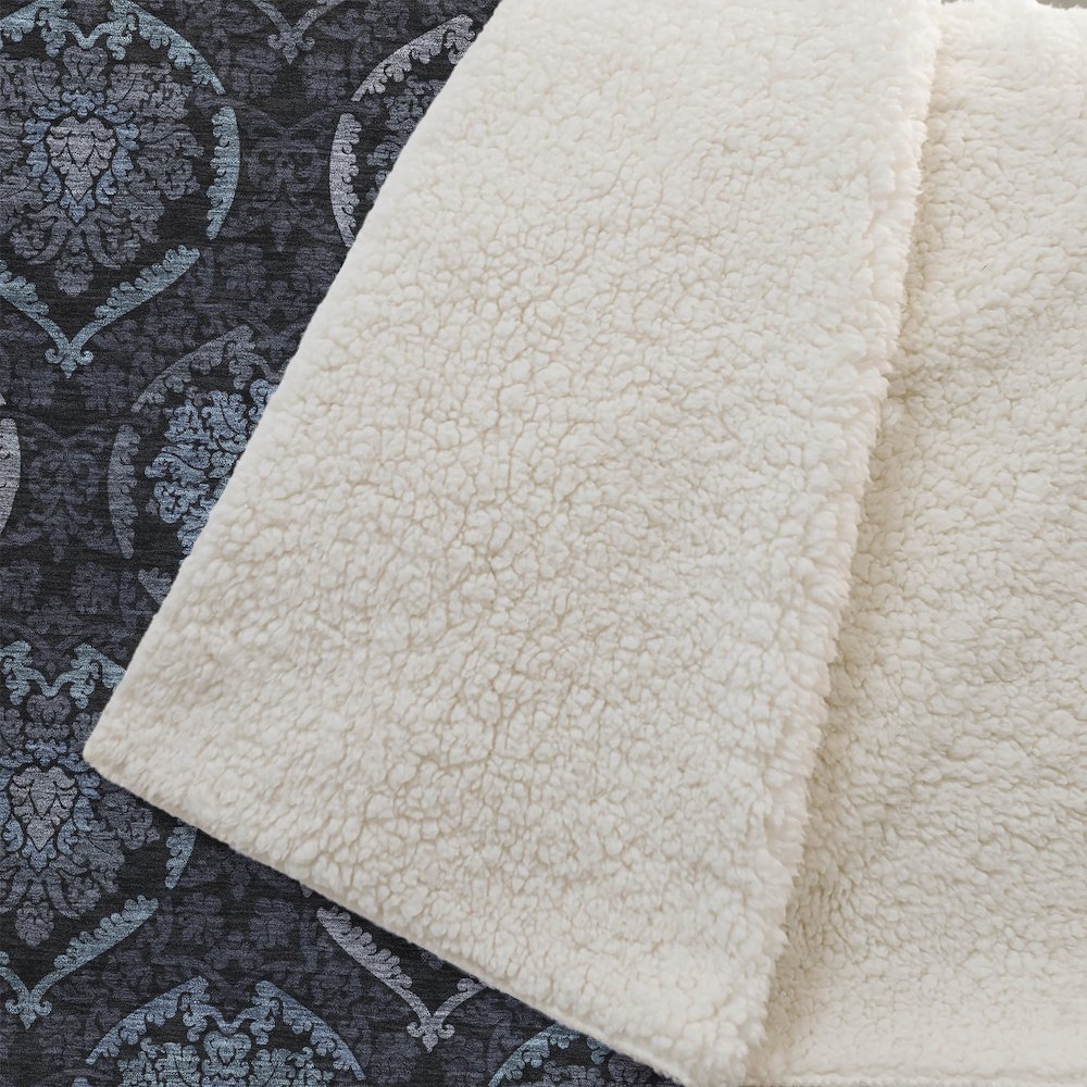 Premium Machine Washable ASB809 Blue 50" x 70" Sherpa Throw Blanket
