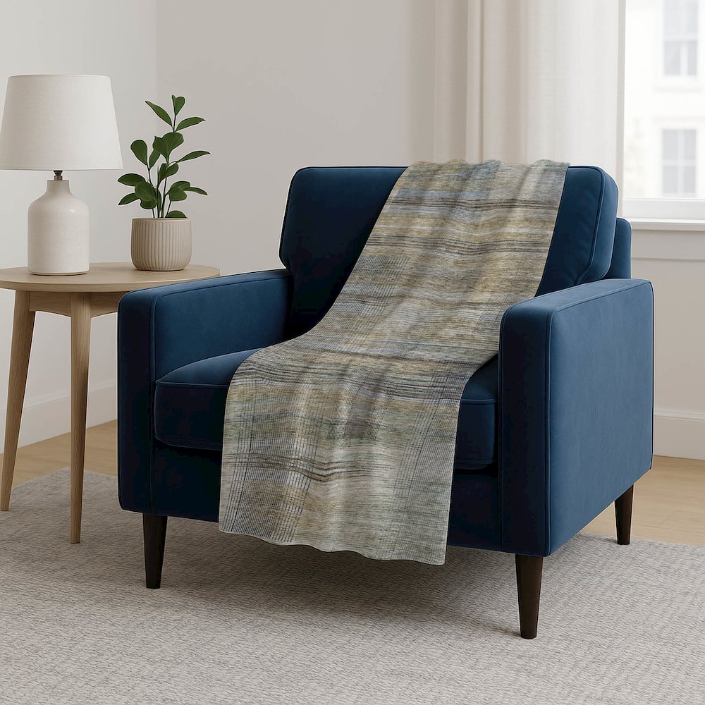 Premium Machine Washable ASB819 Khaki 50" x 70" Sherpa Throw Blanket