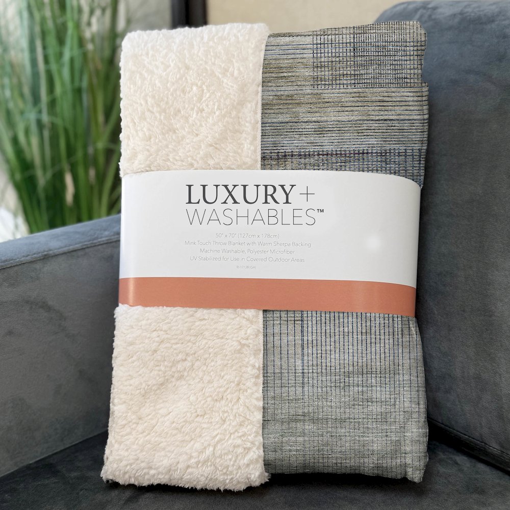 Premium Machine Washable ASB819 Khaki 50" x 70" Sherpa Throw Blanket
