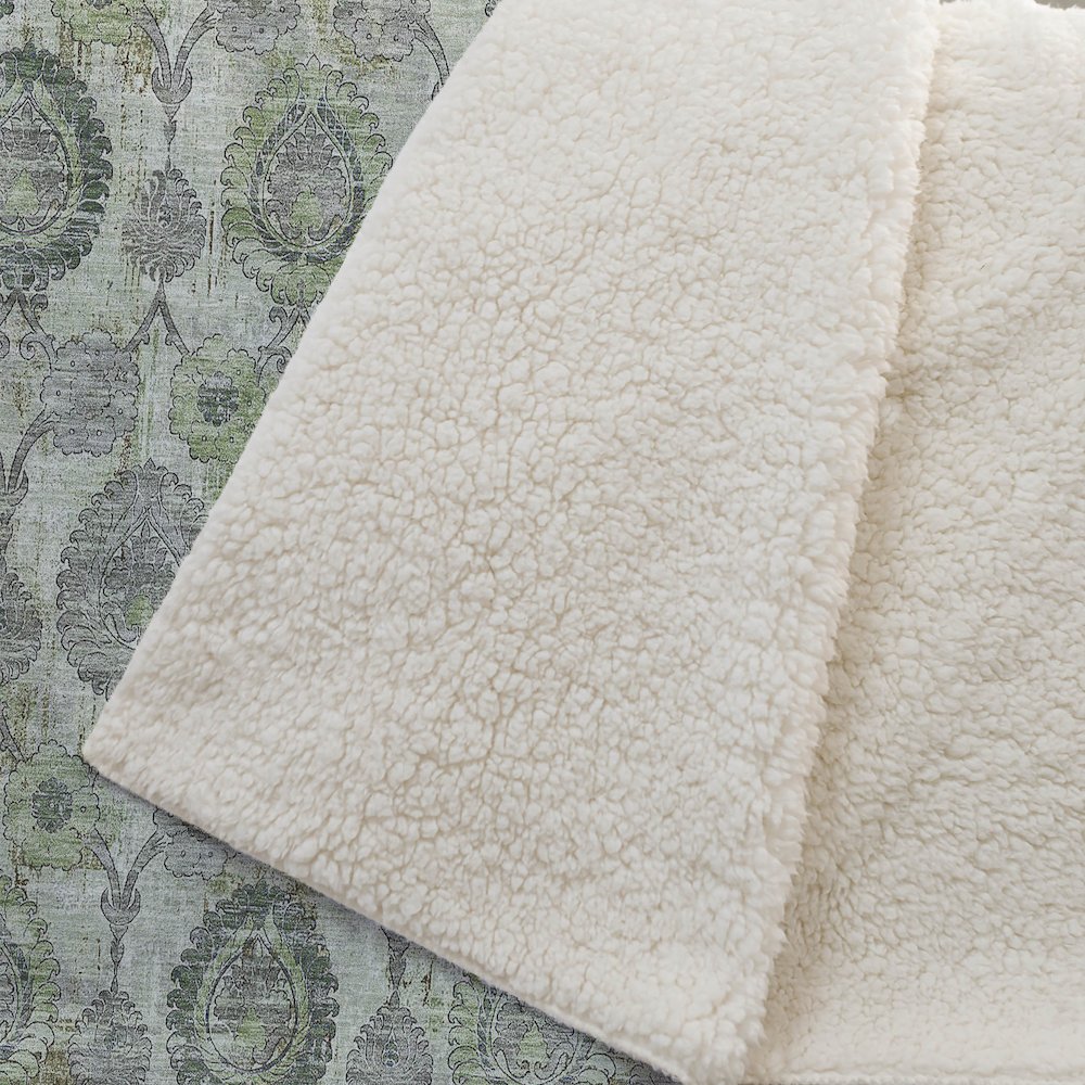 Premium Machine Washable ASB821 Green 50" x 70" Sherpa Throw Blanket