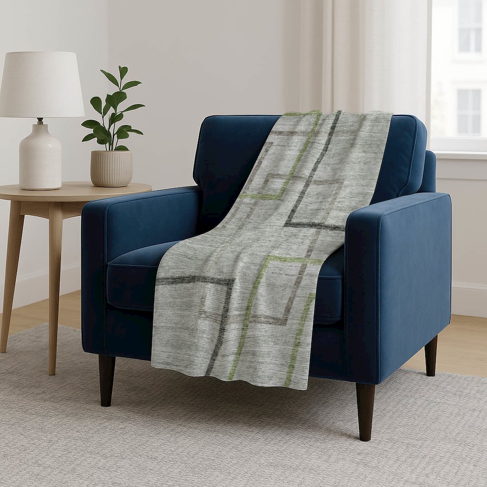 Premium Machine Washable ASB826 Green 50" x 70" Sherpa Throw Blanket