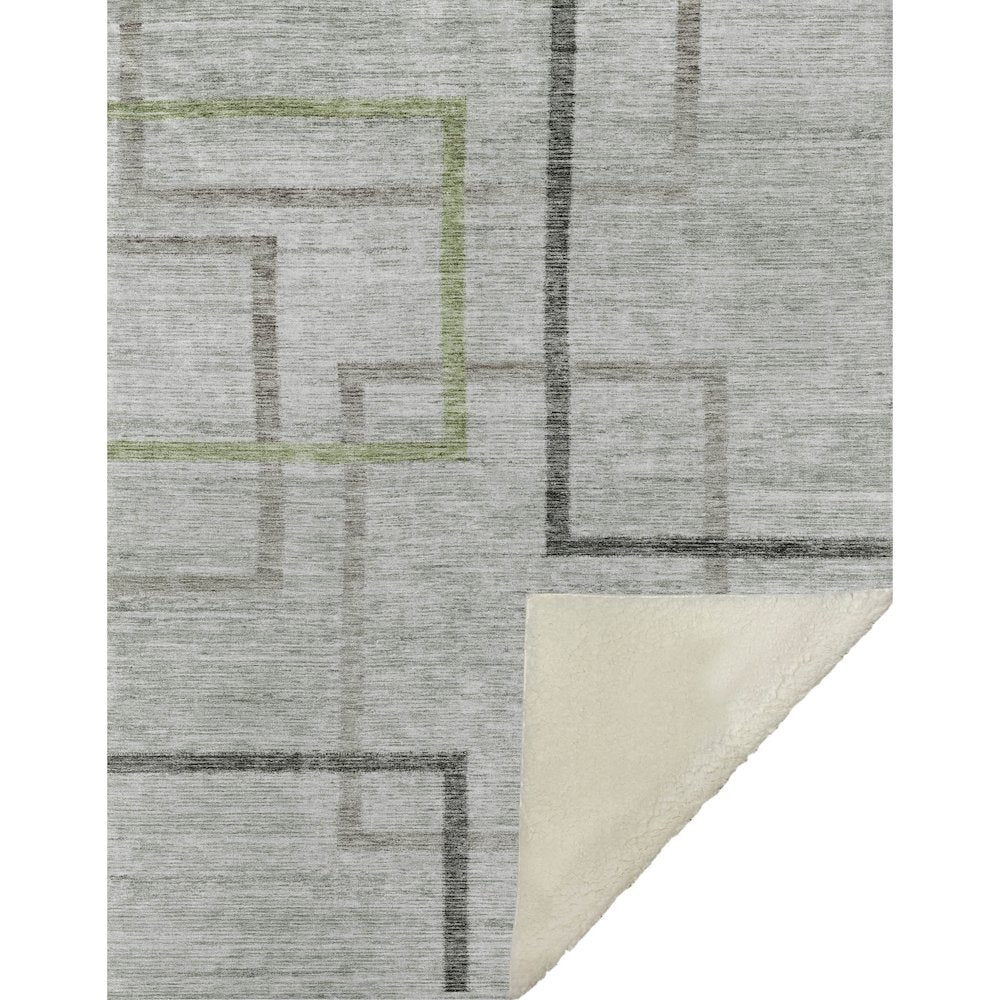 Premium Machine Washable ASB826 Green 50" x 70" Sherpa Throw Blanket