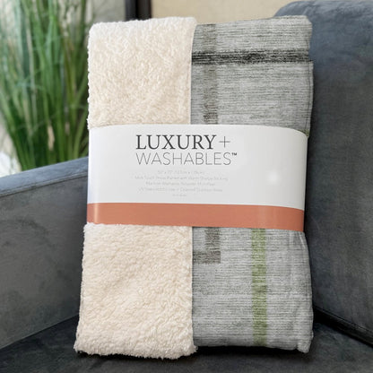 Premium Machine Washable ASB826 Green 50" x 70" Sherpa Throw Blanket