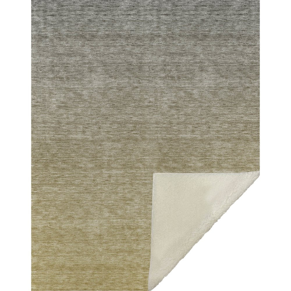 Premium Machine Washable ASB833 Gold 50" x 70" Sherpa Throw Blanket