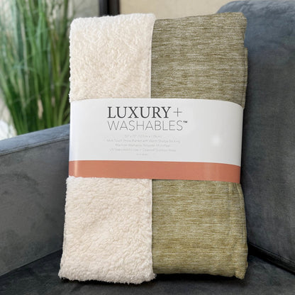 Premium Machine Washable ASB833 Gold 50" x 70" Sherpa Throw Blanket