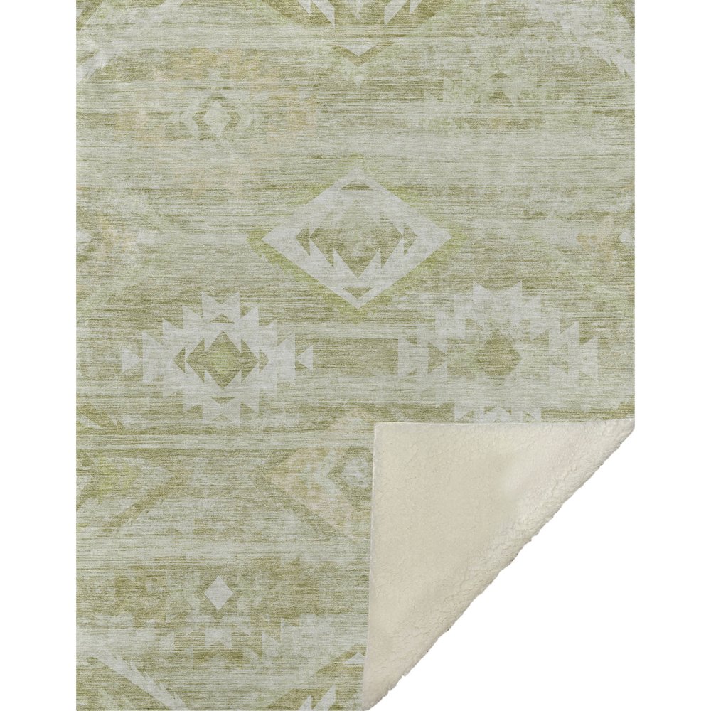 Premium Machine Washable ASB837 Sage 50" x 70" Sherpa Throw Blanket