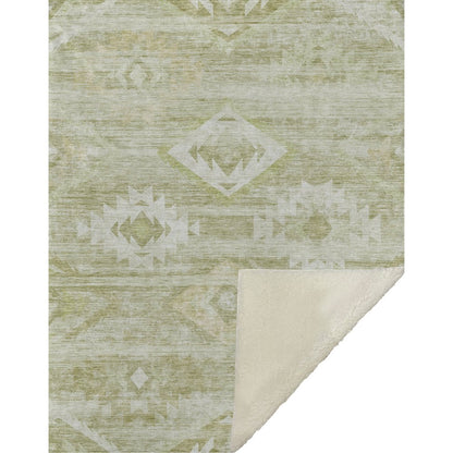 Premium Machine Washable ASB837 Sage 50" x 70" Sherpa Throw Blanket