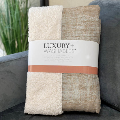 Premium Machine Washable ASB839 Coral 50" x 70" Sherpa Throw Blanket