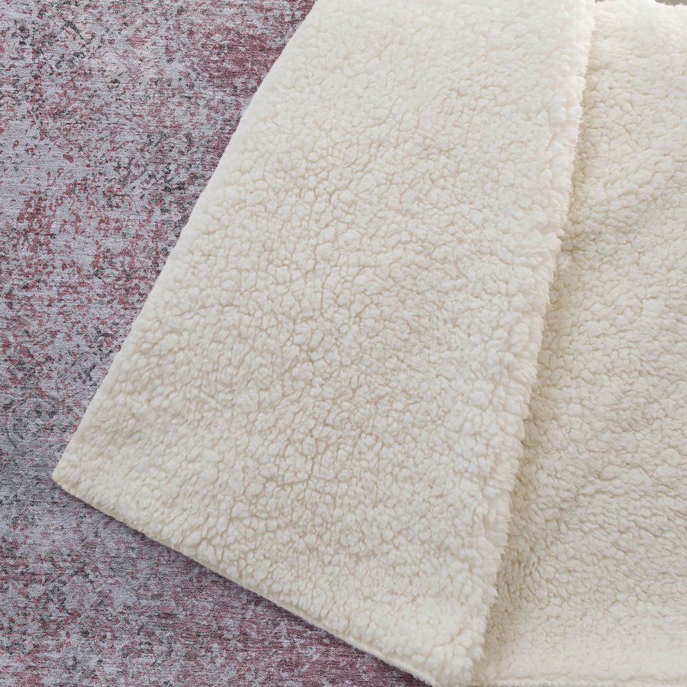 Premium Machine Washable ASB840 Merlot 50" x 70" Sherpa Throw Blanket