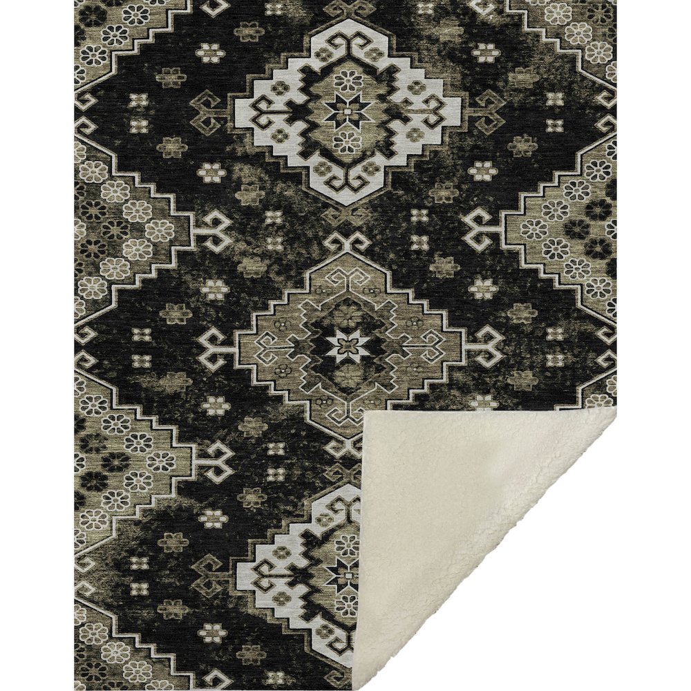 Premium Machine Washable ASB846 Black 50" x 70" Sherpa Throw Blanket